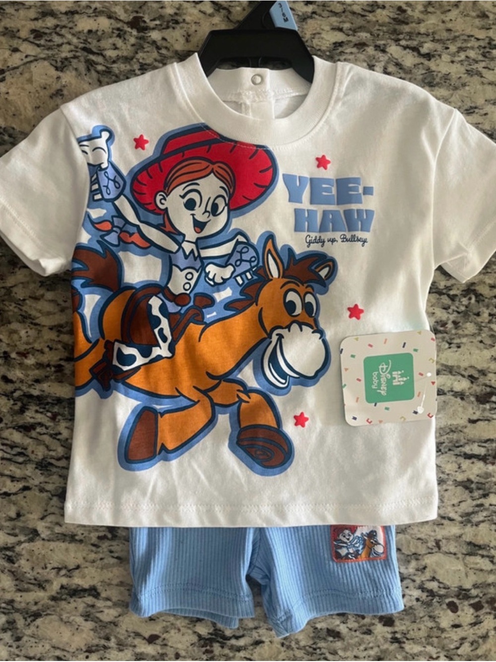 Disney White Tee with Red Hat & Orange Horse Graphic